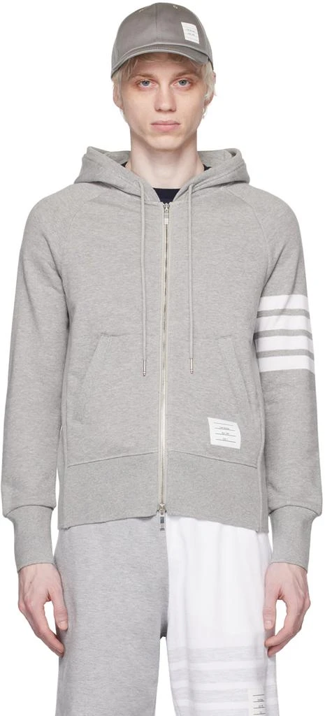 商品Thom Browne|Gray 4-Bar Hoodie,价格¥6742,第1张图片