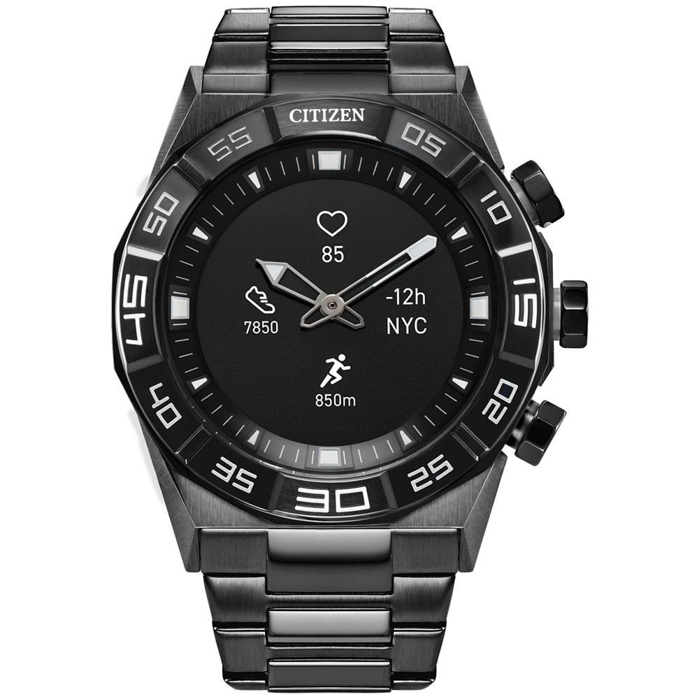 商品Citizen|Men's CZ Smart Hybrid HR Grey Ion-Plated Stainless Steel Bracelet Smart Watch 44mm,价格¥2910,第1张图片