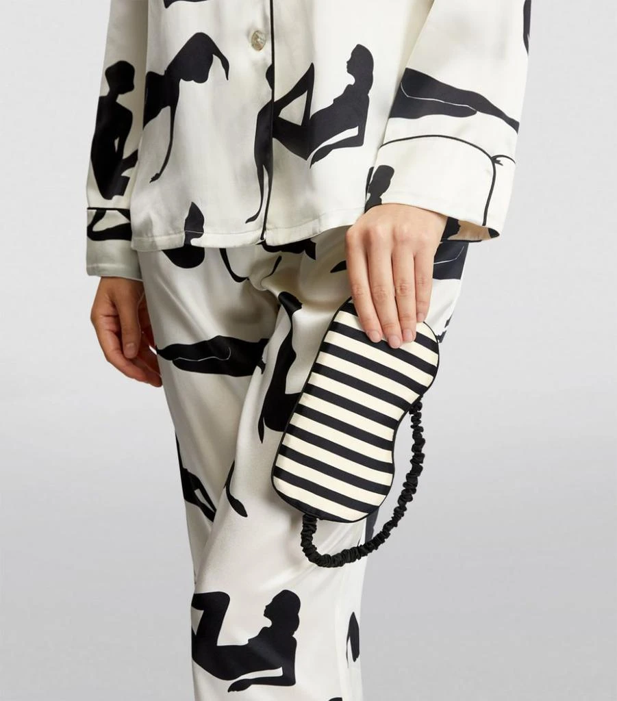 商品OLIVIA VON HALLE|Silk Striped Eye Mask,价格¥1325,第3张图片详细描述