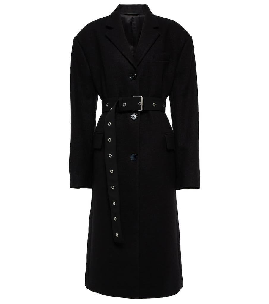 配腰带羊毛大衣商品第1张图片规格展示