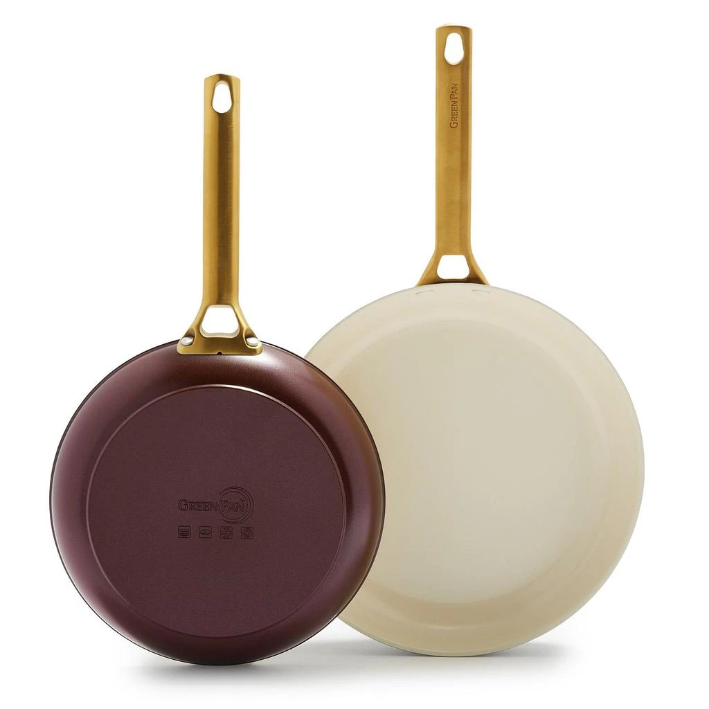 商品Greenpan|GreenPan Reserve Hard Anodized Healthy Ceramic Nonstick 10" and 12" Frying Pan Skillet Set, PFAS-Free, Dishwasher Safe,价格¥948,第1张图片