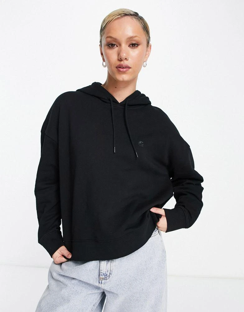 商品Carhartt WIP|Carhartt boxy fit pullover hoodie in black,价格¥848,第1张图片