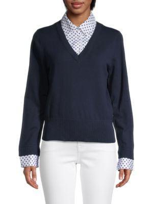 商品Tommy Hilfiger|​Dot-Print Layered Sweater,价格¥293,第1张图片