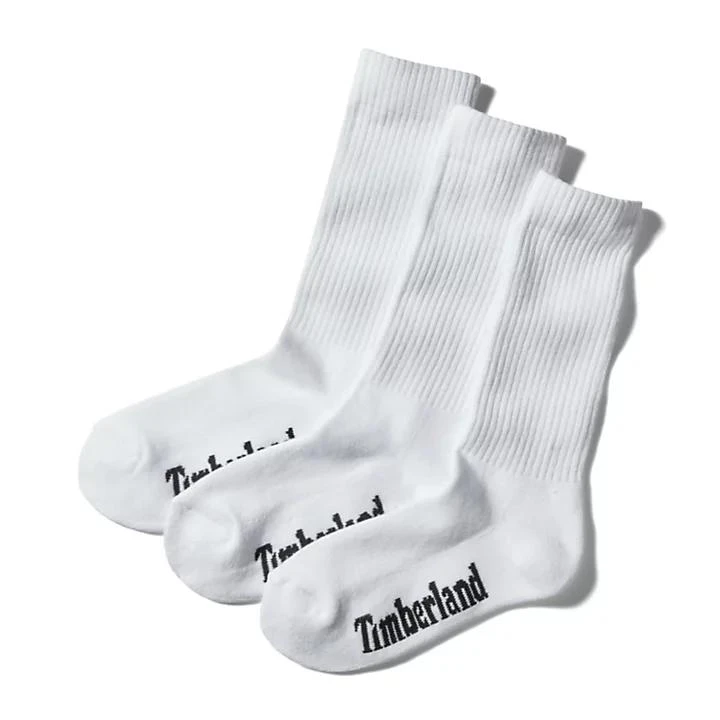 商品Timberland|Three Pack Core Crew Socks for Women in White,价格¥166,第1张图片