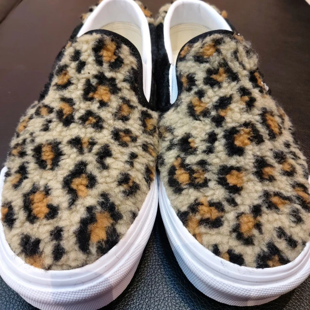 【韩国直邮|包邮包税】万斯 Slip-On 59 # Sherpa #男女通用鞋 # leopard/black (VN0A38GU6BX) 商品