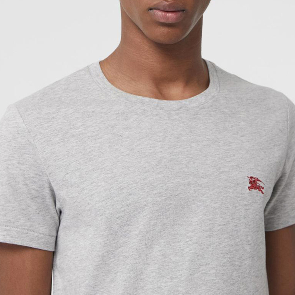 BURBERRY 男士灰色棉质时尚简约圆领短袖T恤 8027741商品第4张图片规格展示