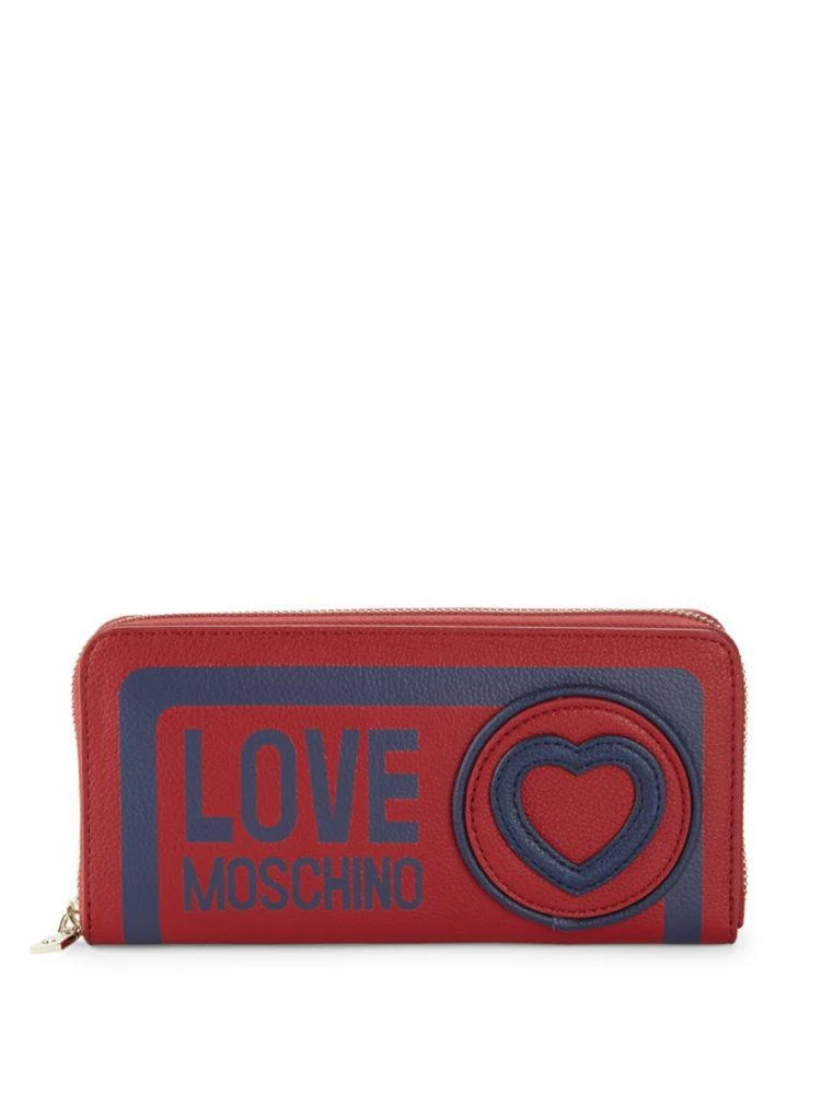商品Moschino|Graphic Faux Leather Zip-Around Wallet,价格¥629,第1张图片