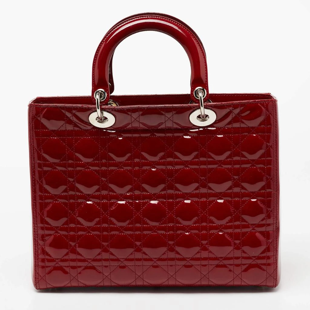 商品[二手商品] Dior|Dior Red Cannage Patent Leather Large Lady Dior Tote,价格¥20345,第4张图片详细描述
