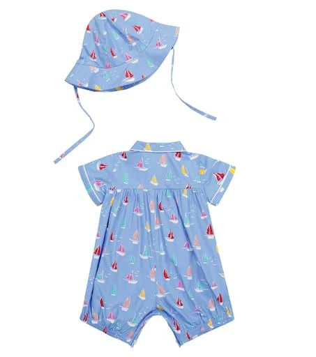 商品Rachel Riley|Baby印花棉质连体衣和帽子套装,价格¥482,第2张图片详细描述