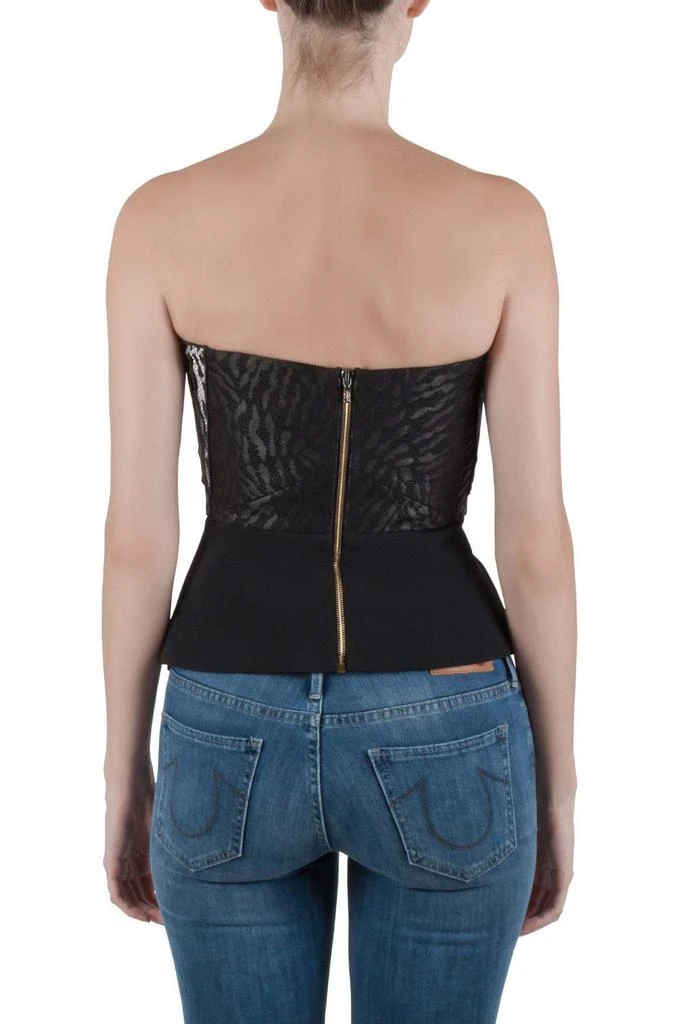 商品[二手商品] ROLAND MOURET|Roland Mouret Monochrome Lace Mantis Strapless Cropped Peplum Top M,价格¥943,第3张图片详细描述