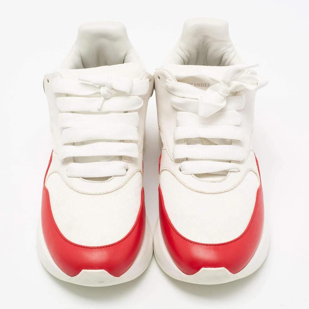 商品[二手商品] Alexander McQueen|Alexander McQueen White/Red Leather And Fabric Oversized Runner Low Top Sneakers Size 38.5,价格¥1829,第3张图片详细描述