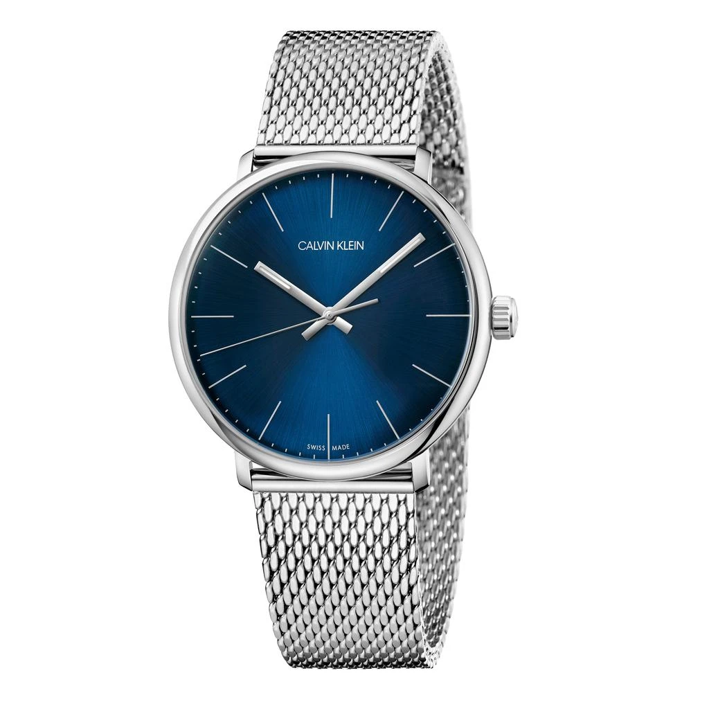 商品Calvin Klein|Calvin Klein Men's K8M2112N High Noon 40mm Blue Dial Stainless Steel Mesh Watch,价格¥538,第1张图片