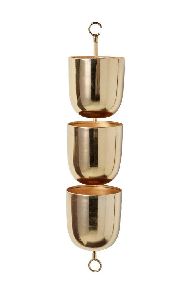 商品Novogratz|Goldtone Metal Indoor & Outdoor Layered Wall Planter,价格¥400,第2张图片详细描述