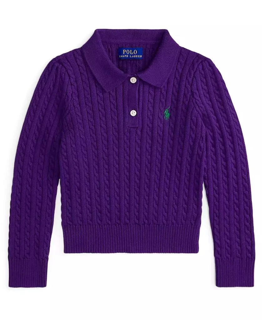 商品Ralph Lauren|Girls 2T-6X Mini-Cable Polo Sweater,价格¥325,第4张图片详细描述
