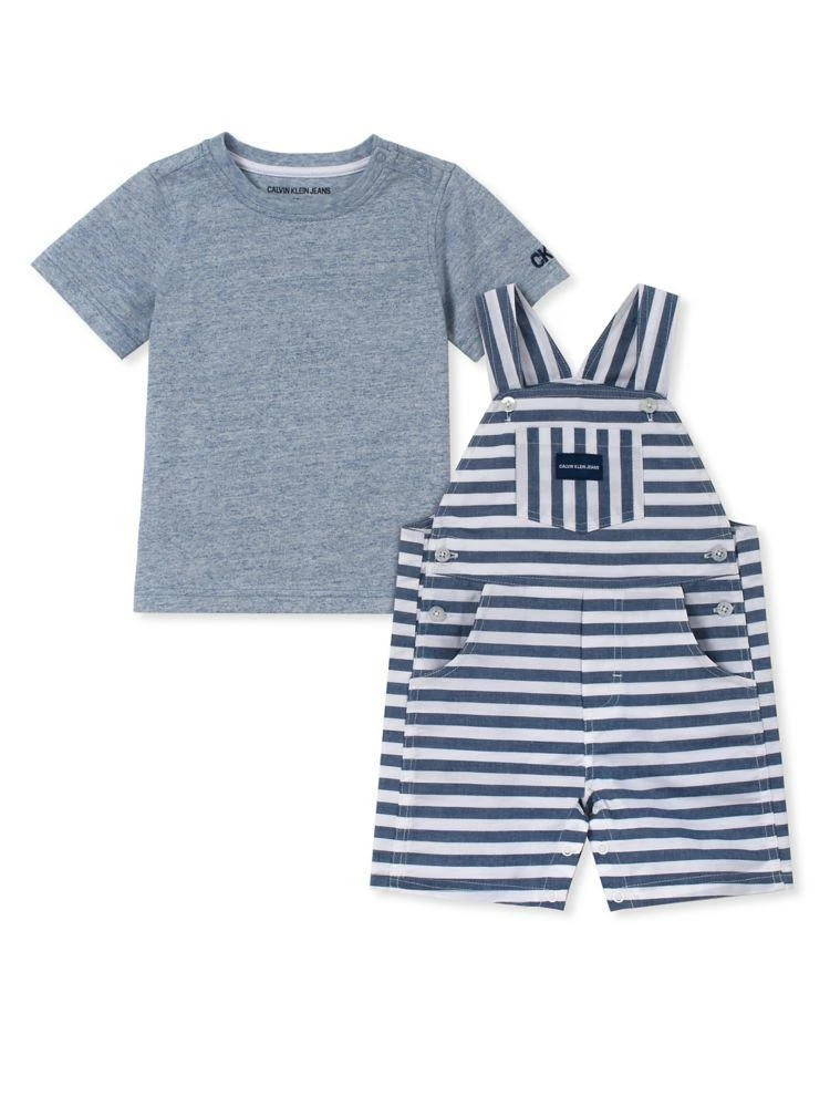 商品Calvin Klein|Baby Boy's 2-Piece Chambray Top &amp; Cotton Shortalls Set,价格¥190,第2张图片详细描述