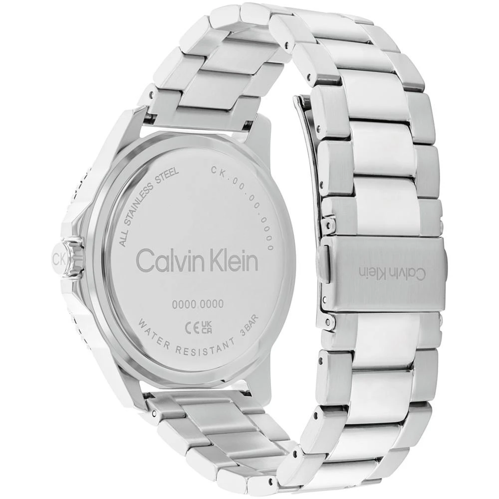 商品Calvin Klein|Men's Three Hand Silver Stainless Steel Bracelet Watch 44mm,价格¥1281,第3张图片详细描述