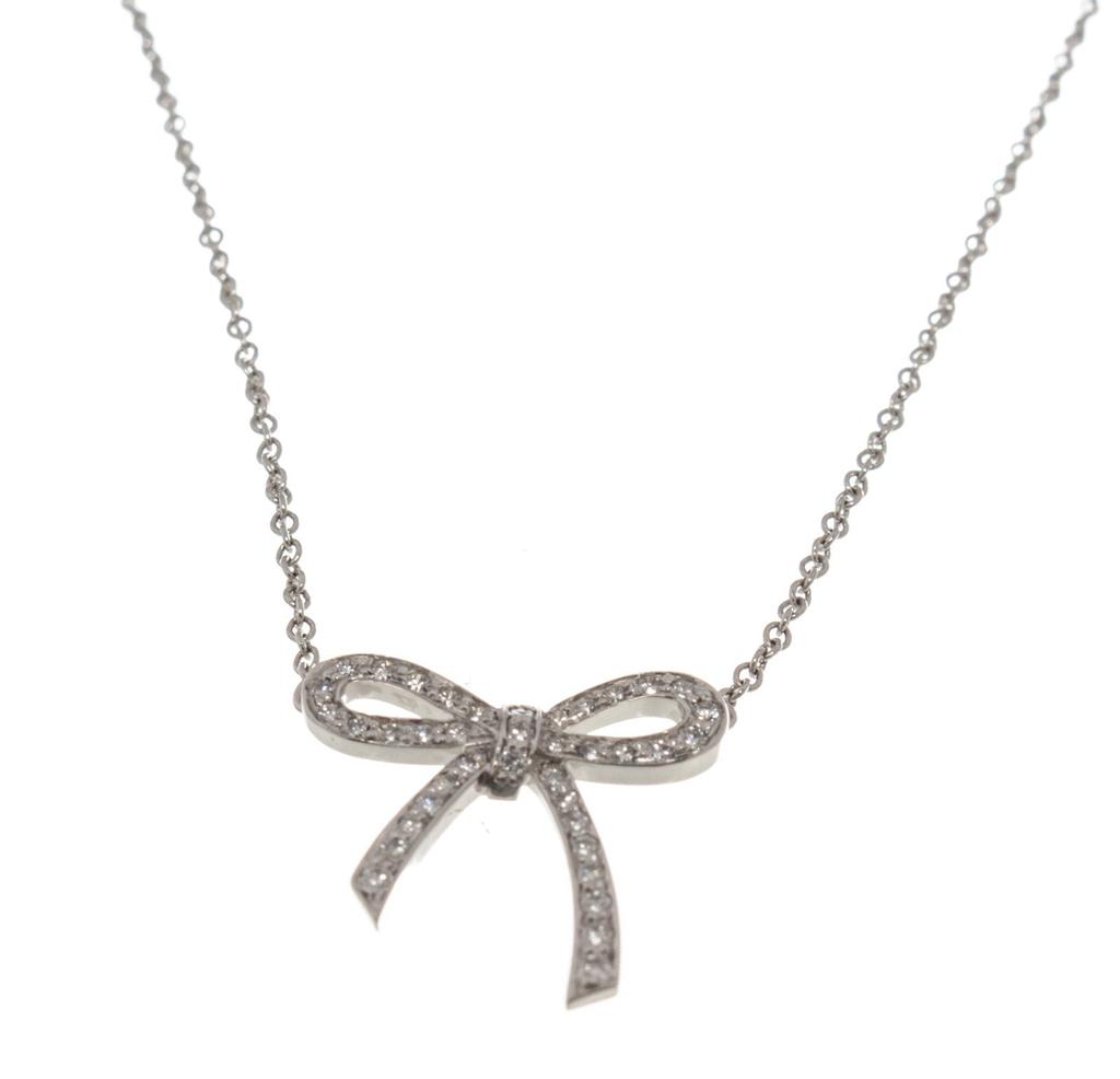 Tiffany & Co. Silver Bow Pendant Necklace商品第4张图片规格展示