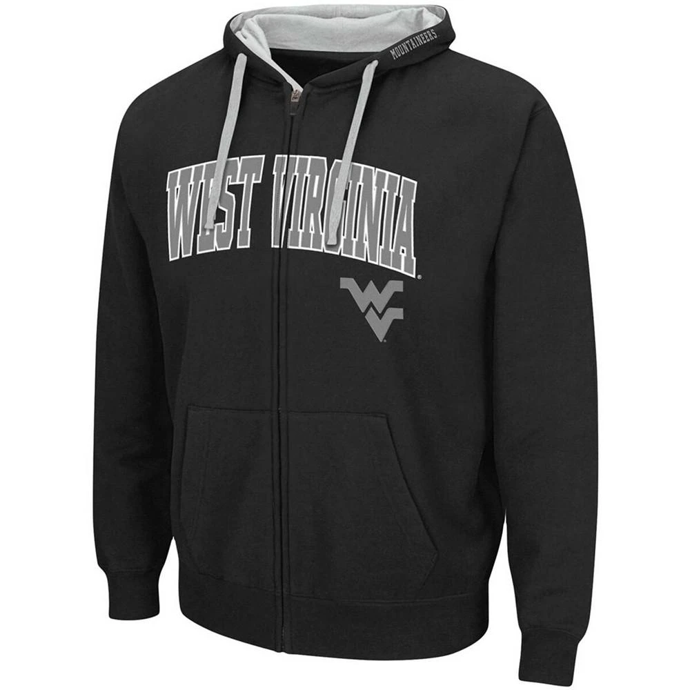 商品Colosseum|Men's Black West Virginia Mountaineers Arch Logo 2.0 Full-Zip Hoodie,价格¥248,第2张图片详细描述