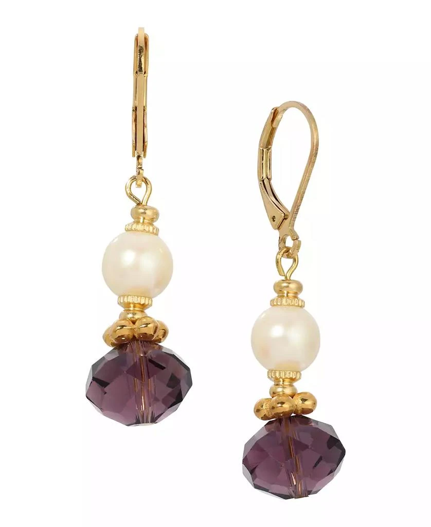 商品2028|Glass Faux Cultivated Pearl Drop Earrings,价格¥158,第1张图片