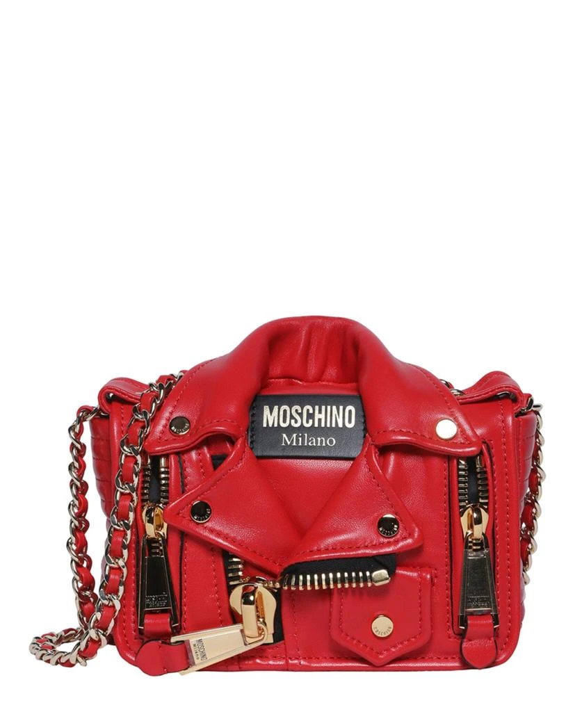 商品Moschino|Moto Jacket Leather Shoulder Bag,价格¥6917,第1张图片