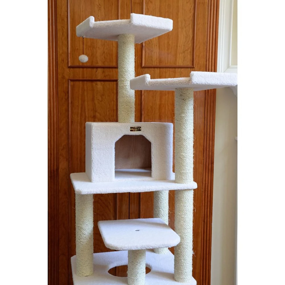 Real Wood Cat Tree, 6 Levels With Playhouse & Rope Swing 商品