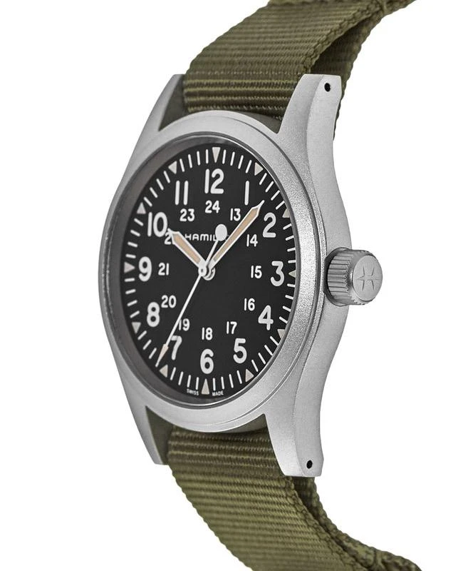 商品Hamilton|Hamilton Khaki Field Mechanical Manual Winding Black Dial Green Dial Men's Watch H69439931,价格¥3613,第3张图片详细描述