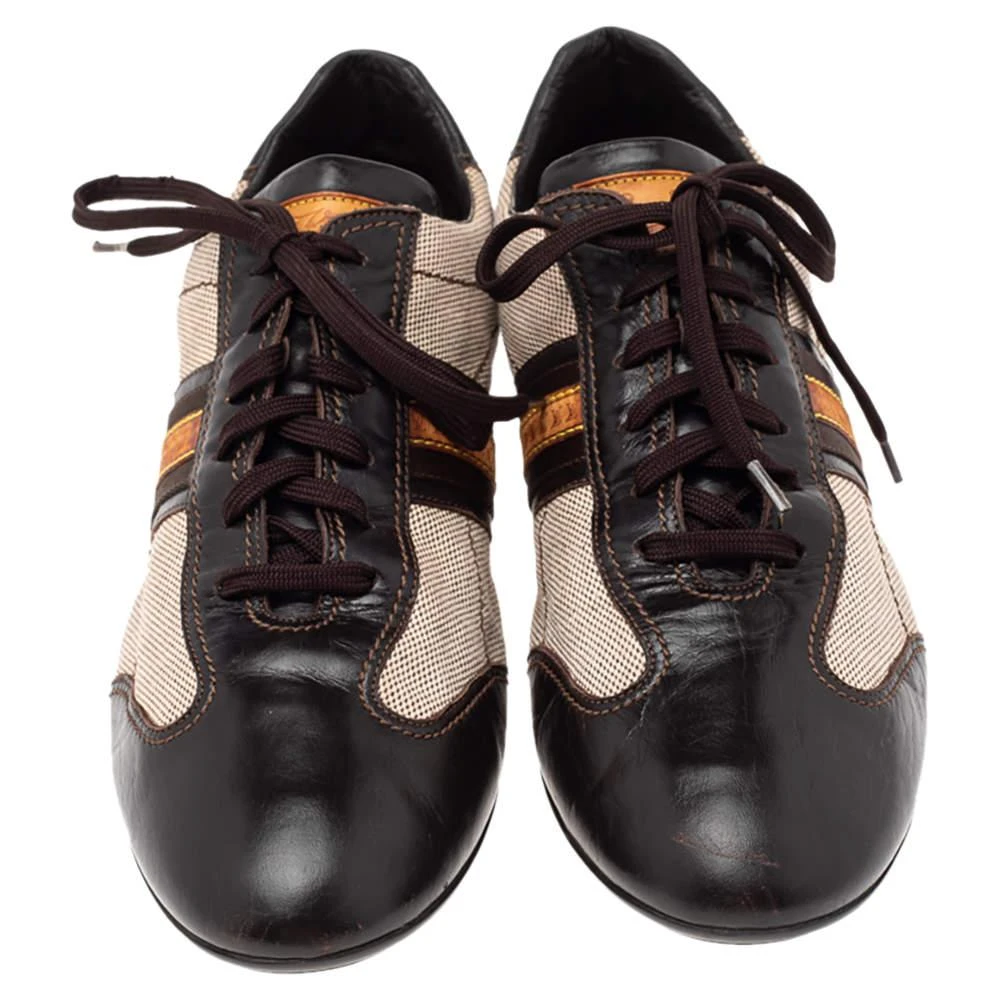 商品[二手商品] Louis Vuitton|Louis Vuitton Brown/Beige Canvas and Leather Low Top Sneakers Size 44,价格¥2941,第3张图片详细描述