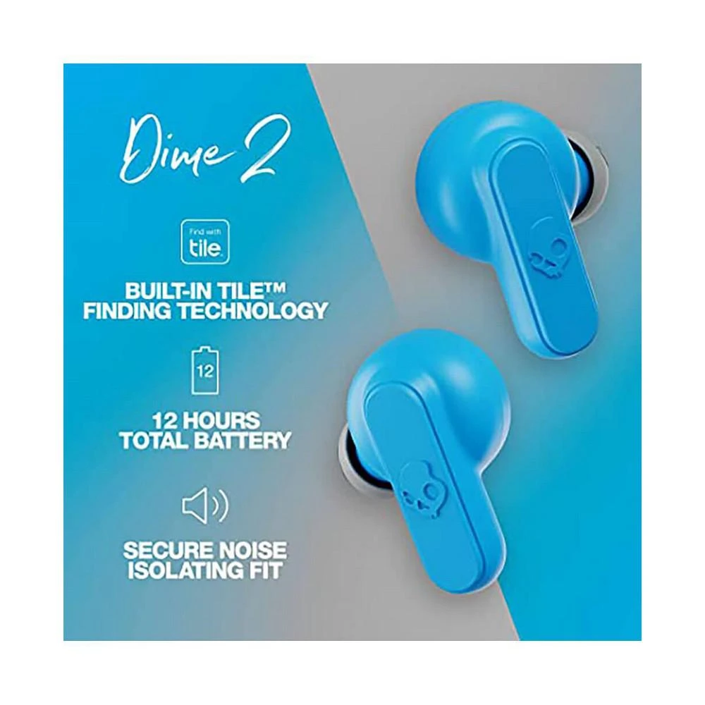 商品Skull Candy|Skullcandy Dime 2 True Wireless In-Ear Earbuds - Light Grey/Blue,价格¥217,第2张图片详细描述