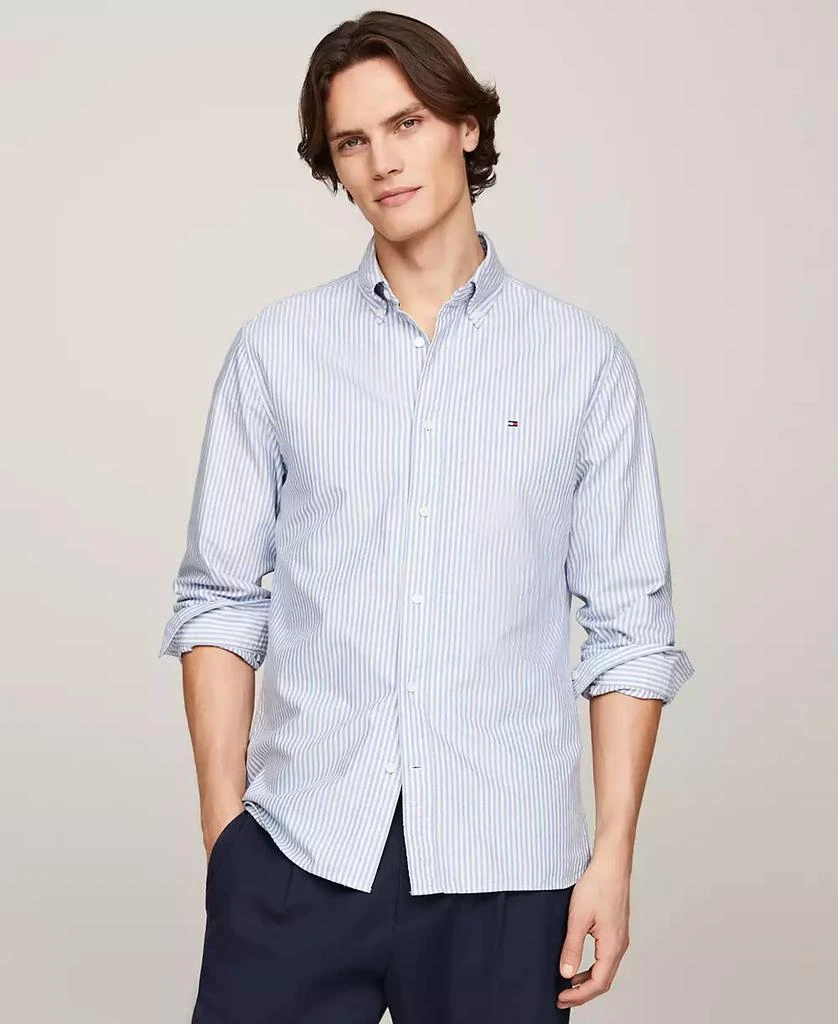 商品Tommy Hilfiger|Men's Regular-Fit Striped Heritage Oxford Long-Sleeve Shirt,价格¥593,第1张图片
