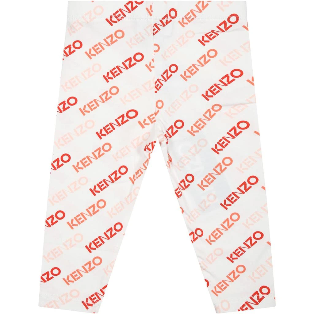 商品Kenzo|White Leggings For Baby Girl With All-over Logo,价格¥841,第2张图片详细描述