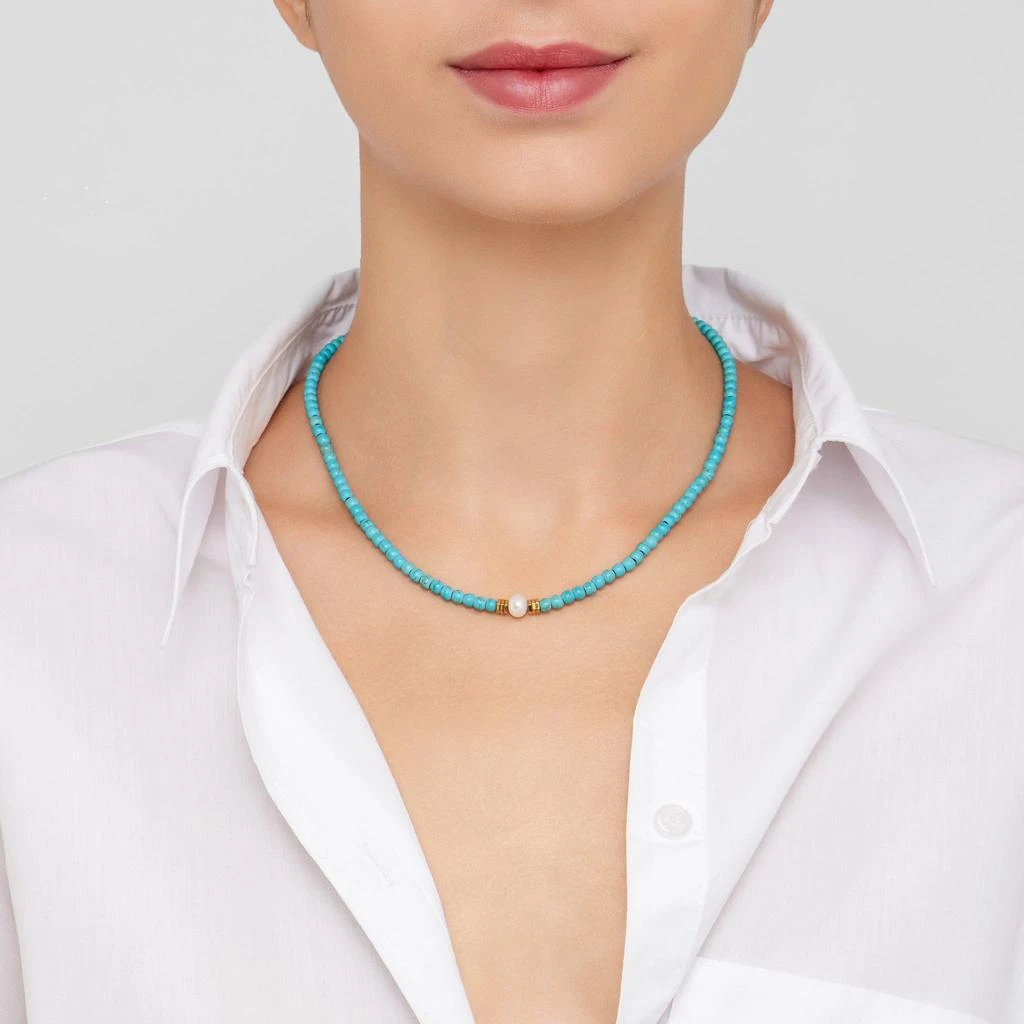 商品ADORNIA|Adornia Turquoise Beaded Necklace with Pearl,价格¥109,第2张图片详细描述