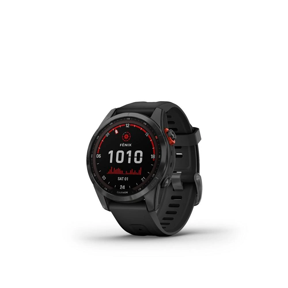 商品Garmin|Unisex Fenix 7S Solar Slate Gray with Black Silicone Band Smart Watch 42mm,价格¥5980,第1张图片