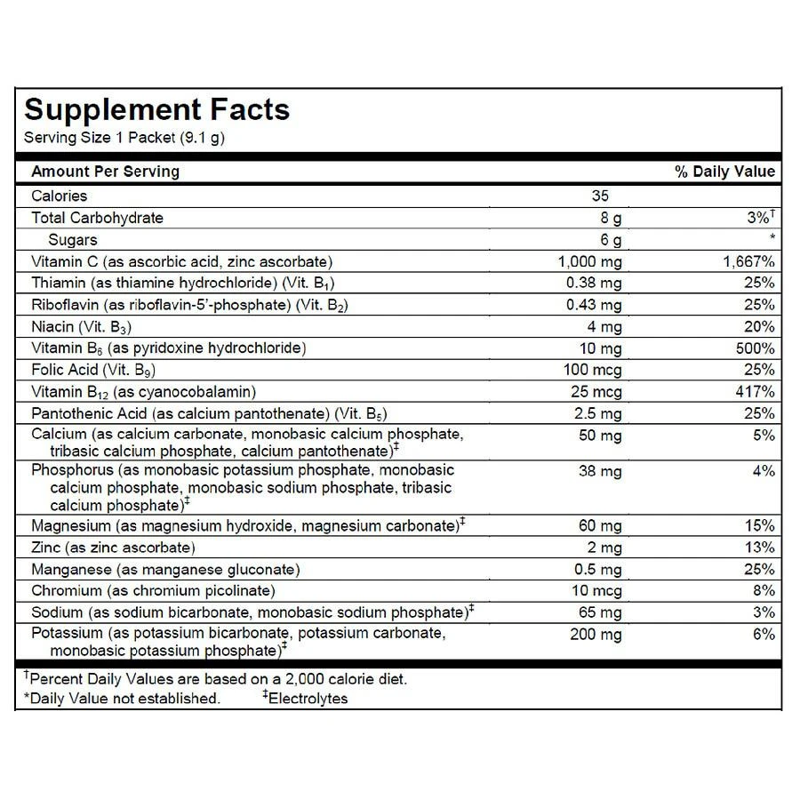 Daily Immune Support Drink with 1000 mg Vitamin C, Antioxidants, & B Vitamins Raspberry 商品