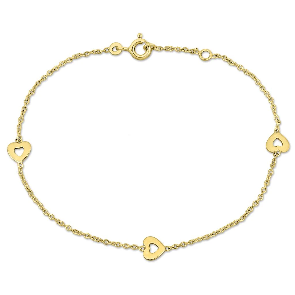 商品Mimi & Max|Children's Enamel Heart Charm Rolo Chain Link Bracelet in 14k Yellow Gold - 6.5+0.5 in.,价格¥934,第1张图片