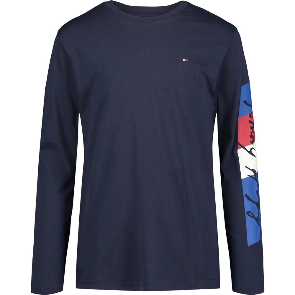 商品Tommy Hilfiger|Big Boys Knockout Script Sleeve Long Sleeve T-shirt,价格¥111,第1张图片