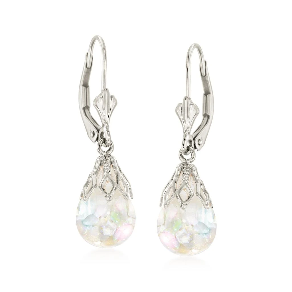 商品Ross-Simons|Floating Opal Drop Earrings in 14kt White Gold,价格¥2406,第1张图片