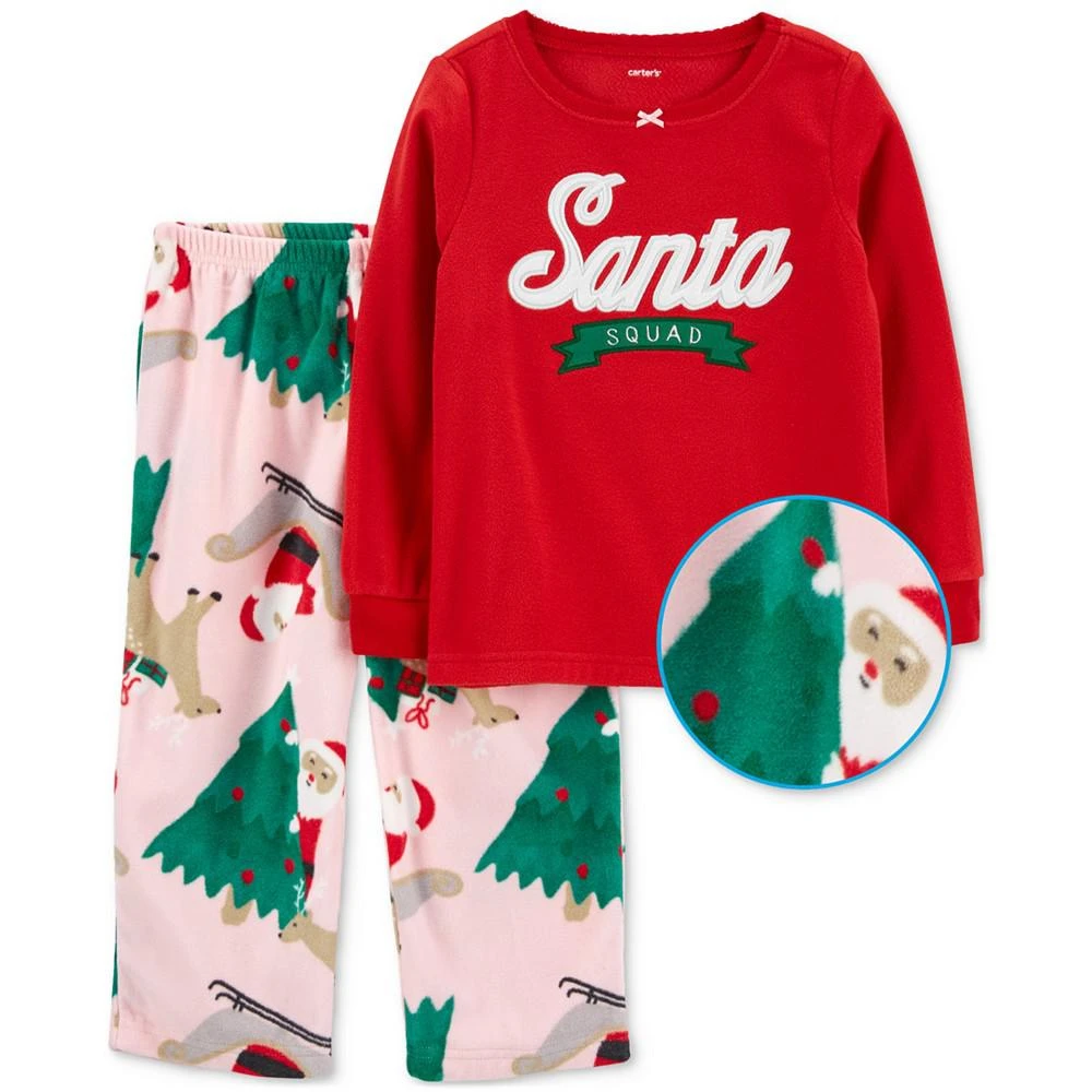 商品Carter's|Toddler Girls Santa Squad Fleece Pajamas, 2 Piece Set,价格¥61,第2张图片详细描述
