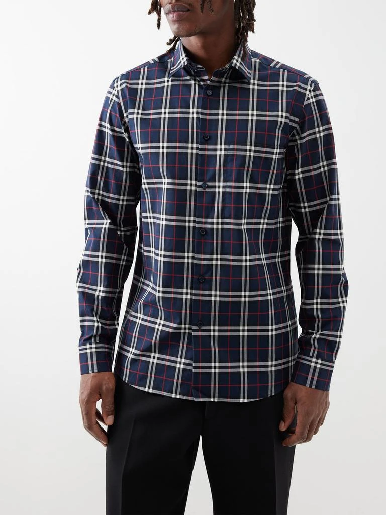 商品Burberry|Simson long-sleeve check cotton shirt,价格¥5562,第1张图片