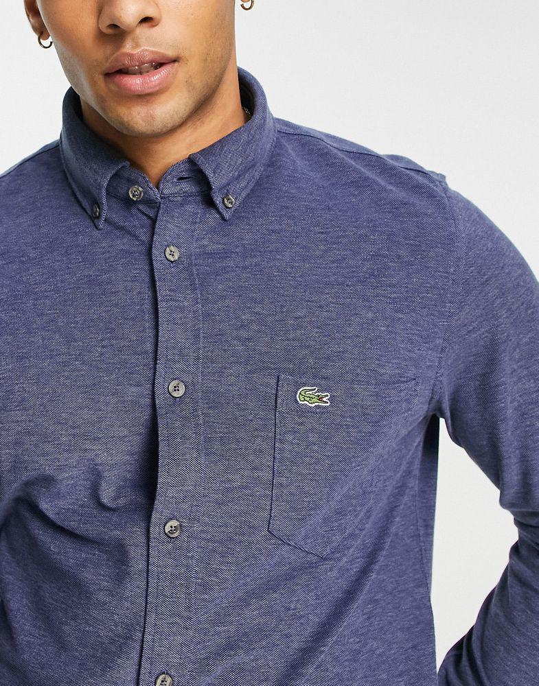 Lacoste long sleeve shirt in navy商品第3张图片规格展示