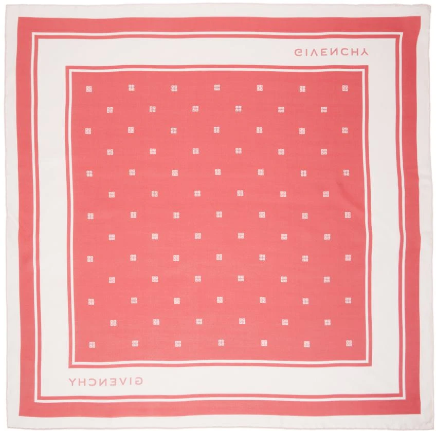 商品Givenchy|Pink Plumetis Print Square Scarf,价格¥3355,第2张图片详细描述