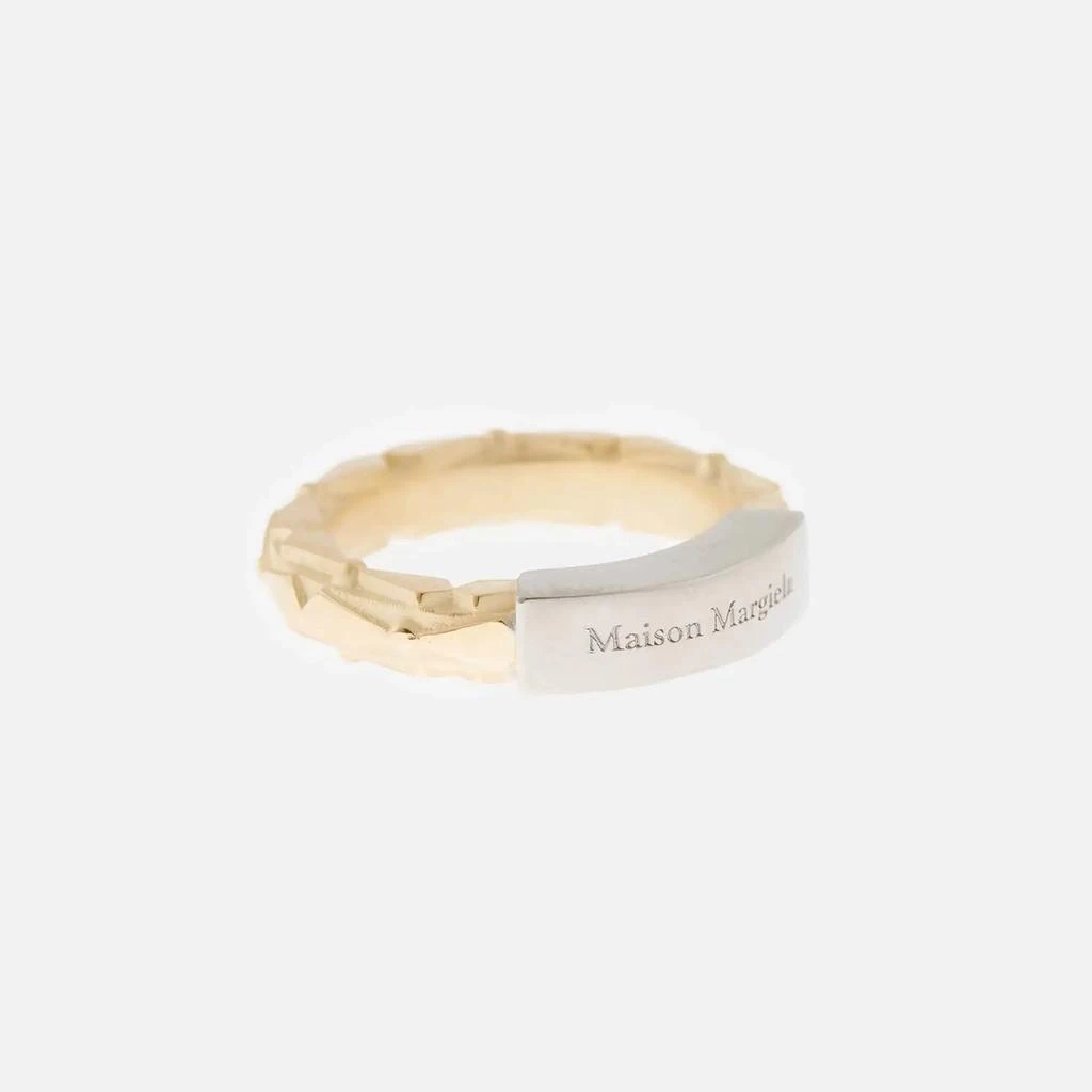 商品MAISON MARGIELA|Maison Margiela Women's Logo Ring - Gold,价格¥1025,第2张图片详细描述