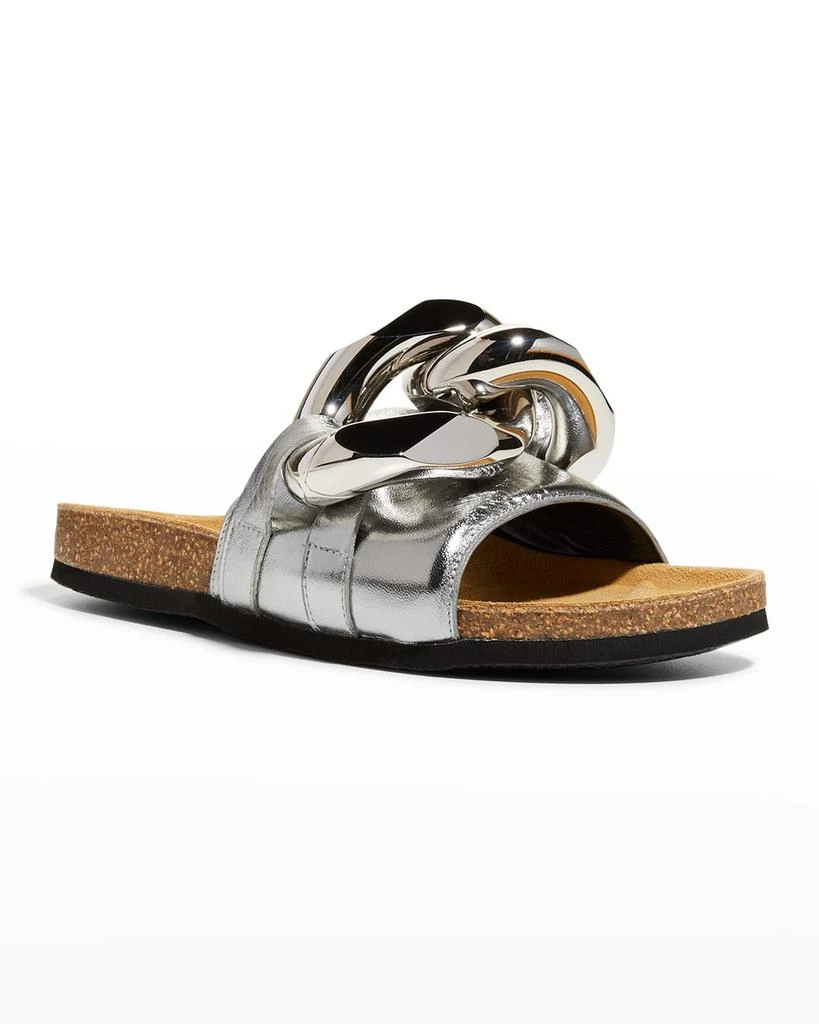 商品JW Anderson|Chunky Leather Chain Slide Sandals,价格¥1014,第2张图片详细描述