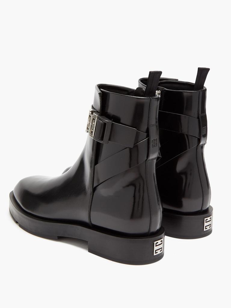 Square-toe leather ankle boots商品第6张图片规格展示