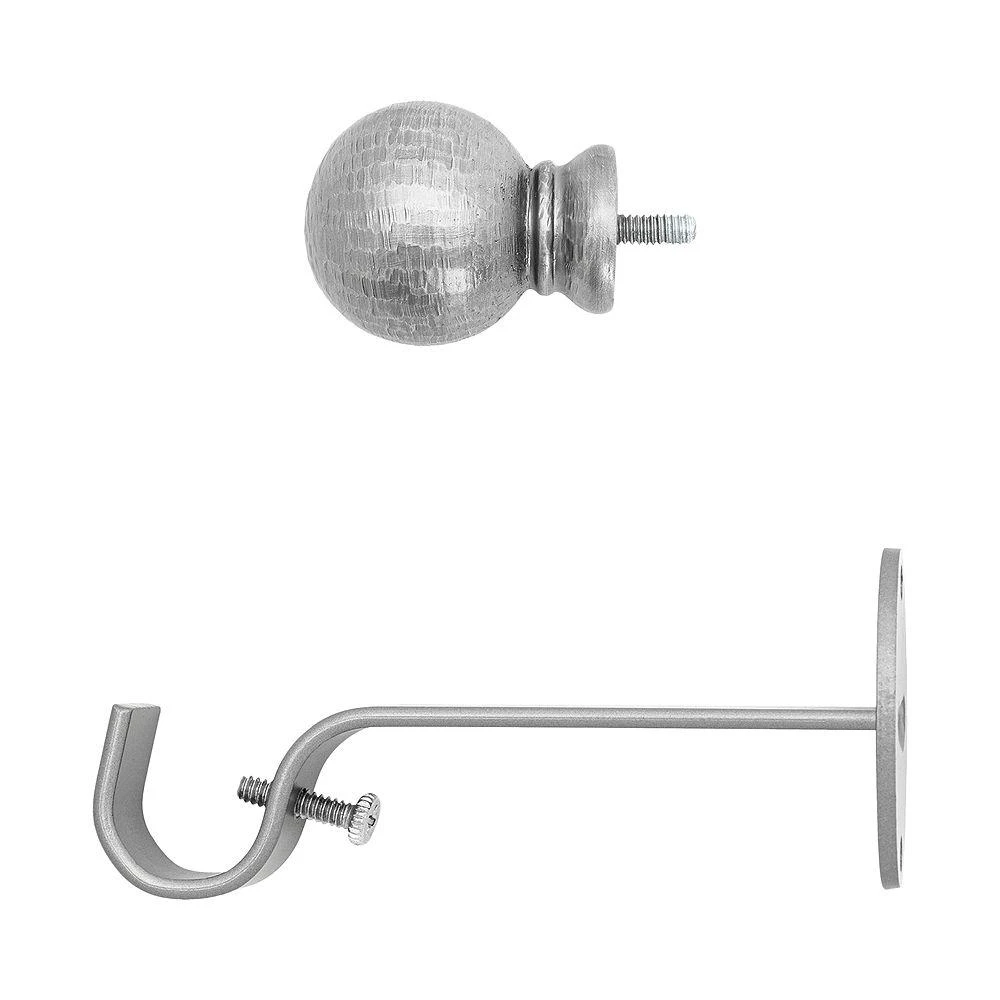 Farmhouse Adjustable Curtain Rod with Hammered Ball Finials, 48"-86" 商品