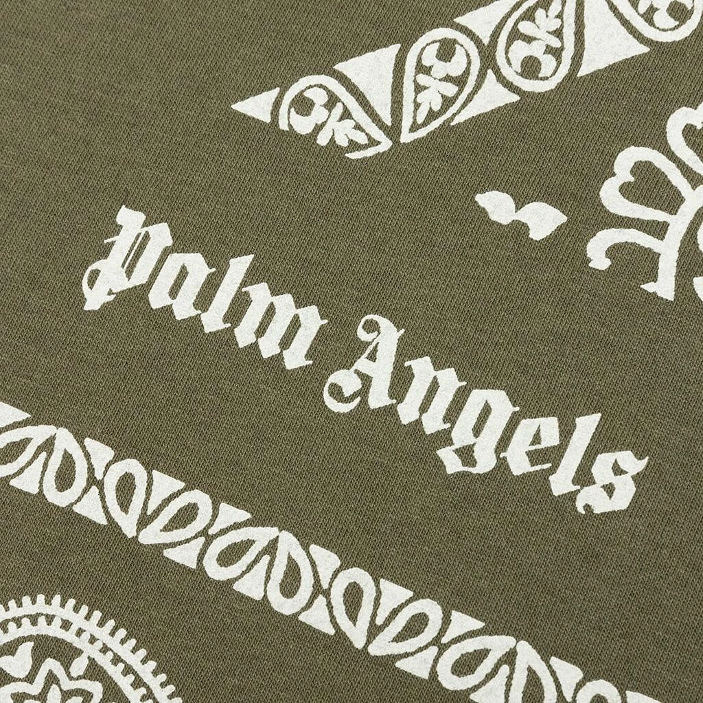 商品Palm Angels|Palm Angels Bandana Print Tee - Military,价格¥1773,第3张图片详细描述