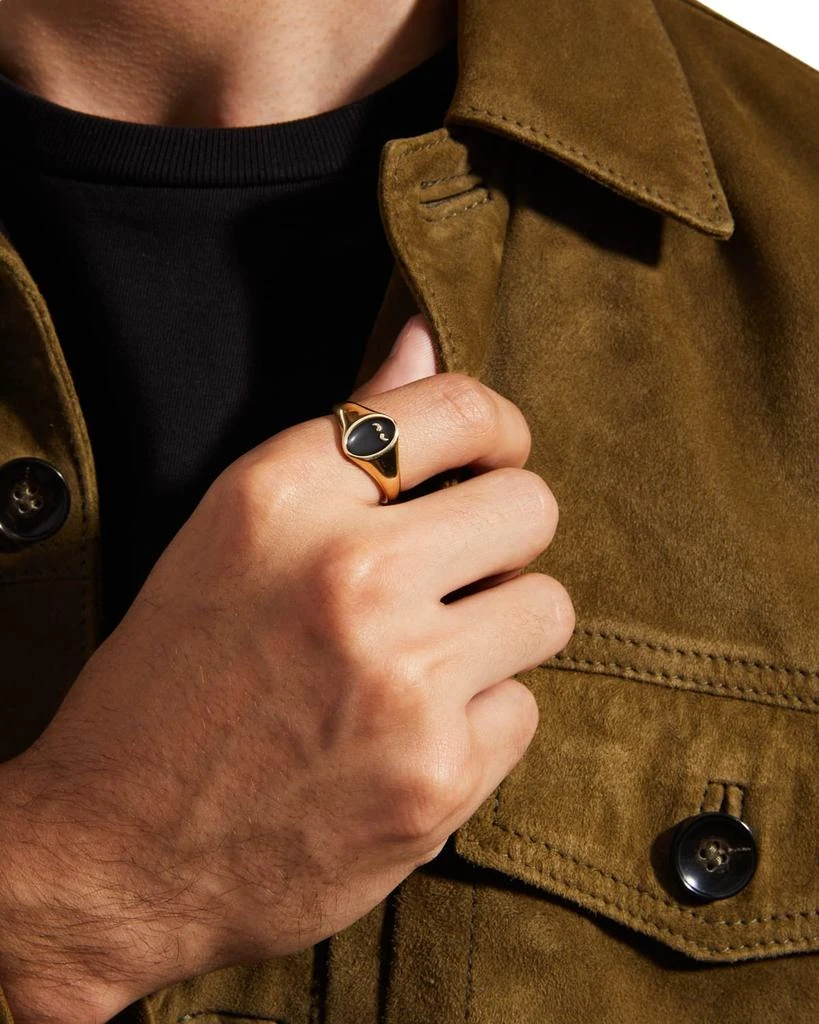 商品Marco Dal Maso|Men's Yellow Gold Framed Black Enamel Signet Ring,价格¥22964,第2张图片详细描述
