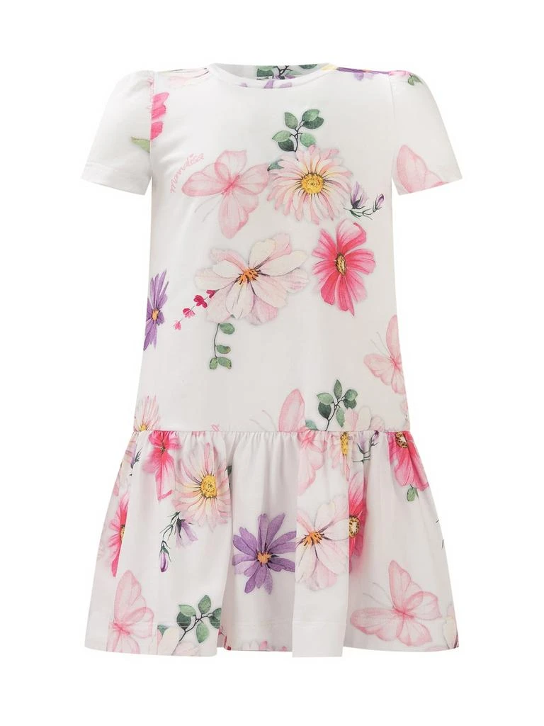 商品MONNALISA|Monnalisa Floral-Printed Short-Sleeved Flared Dress,价格¥450,第1张图片
