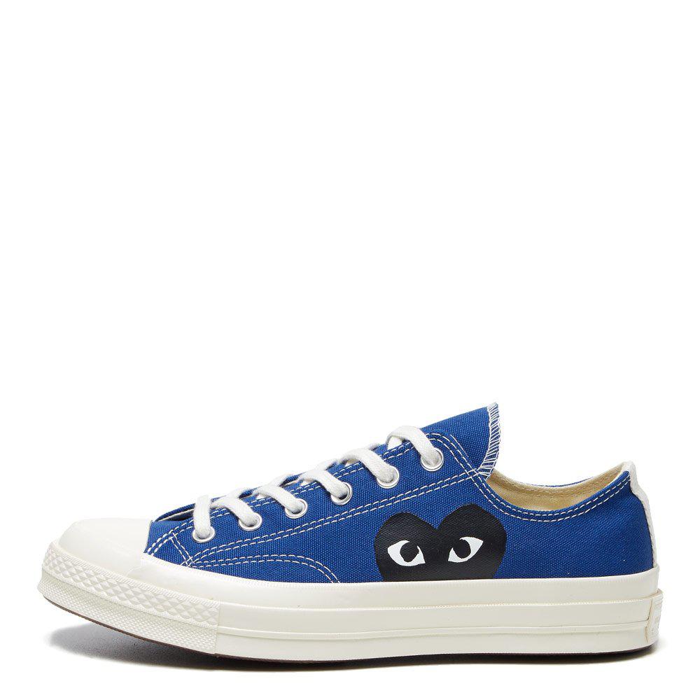 Comme des Garcons Play Low Top Converse Big Heart - Blue商品第1张图片规格展示