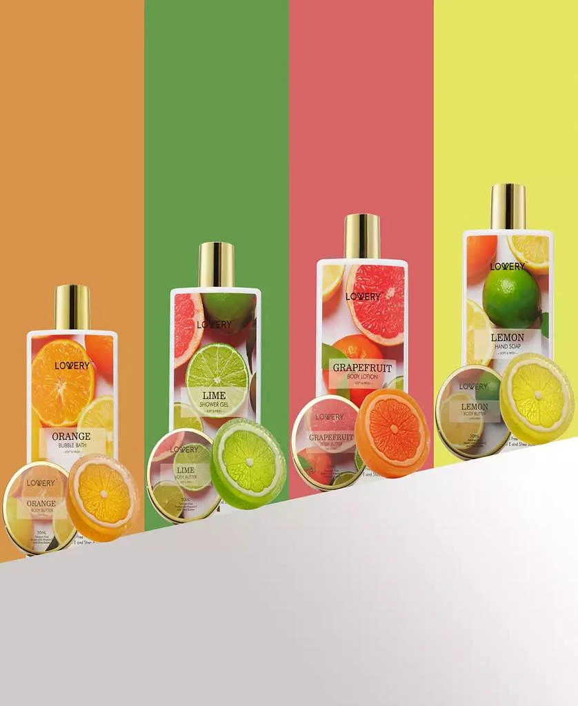 商品Lovery|Bath and Body Care Gift Set, Home Spa Kit in Lemon, Orange, Grapefruit Lime Scents, Relaxing Stress Relief Gift, 19 Piece,价格¥270,第5张图片详细描述