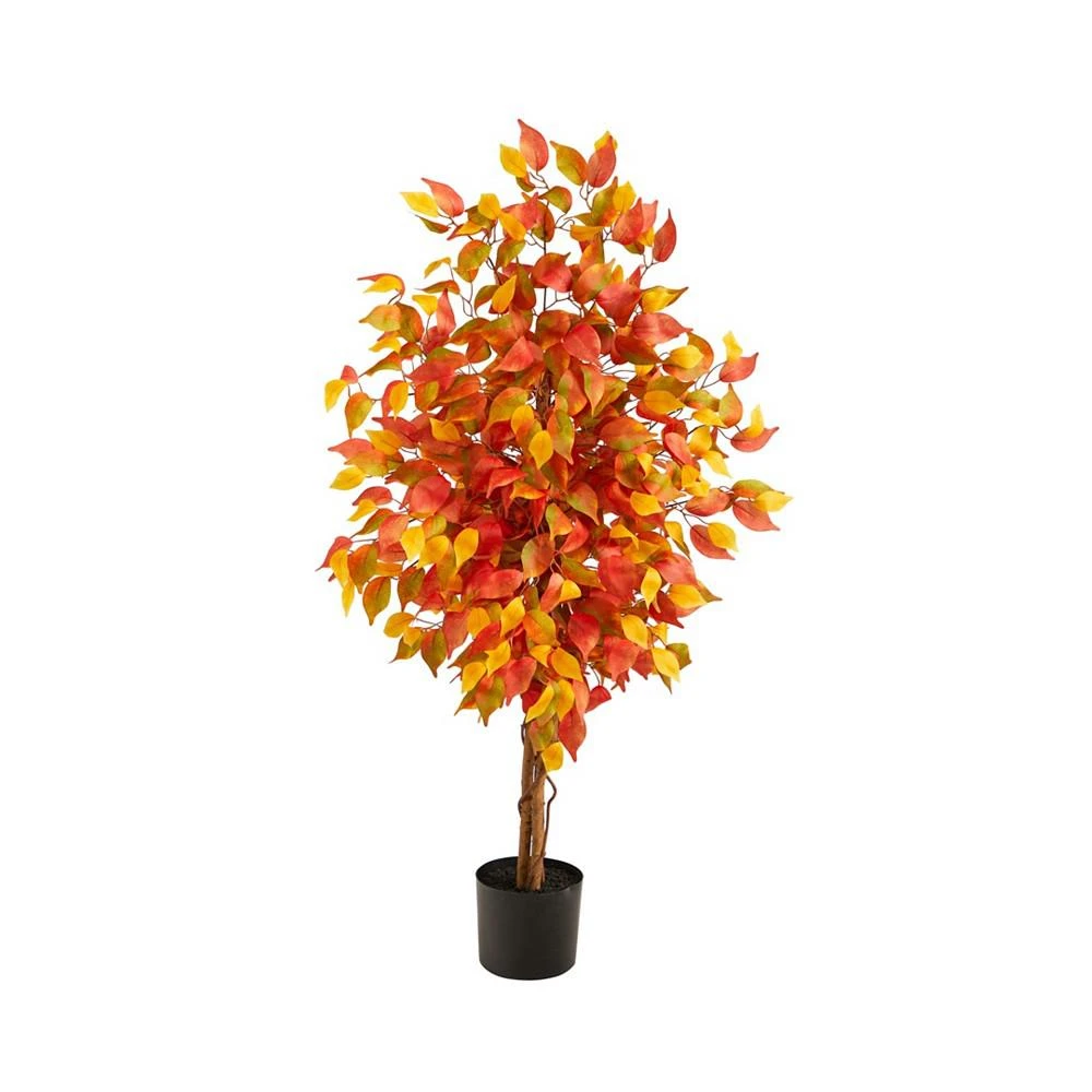 商品NEARLY NATURAL|Autumn Ficus Artificial Fall Tree, 4',价格¥768,第1张图片